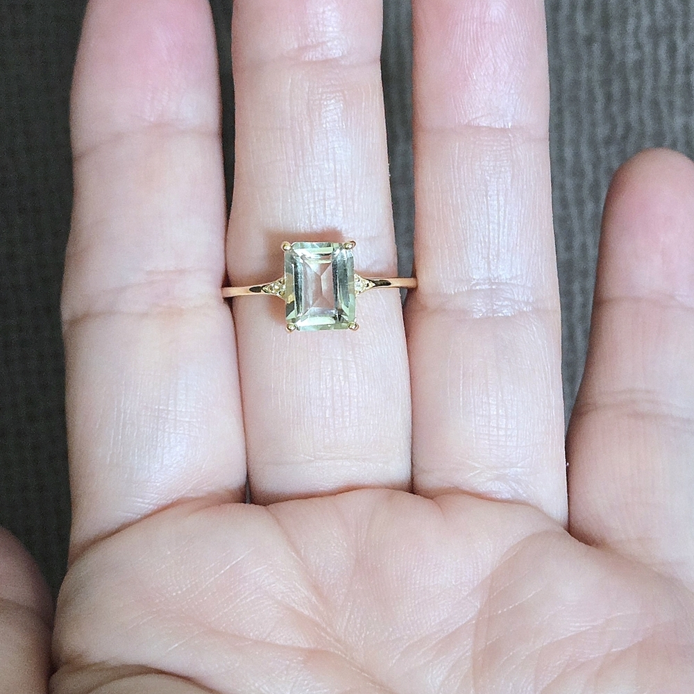 Shivam Rectangular Green💚 Amethyst Ring💍 - NWT - Picture 4 of 16